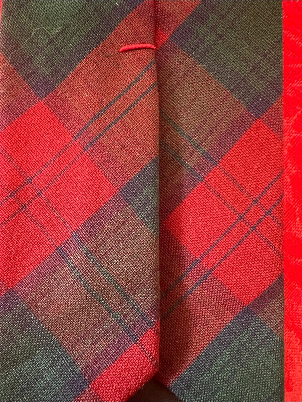 Vintage Pendleton Tie Red Blue Plaid 100% Virgin Wool Made USA 3